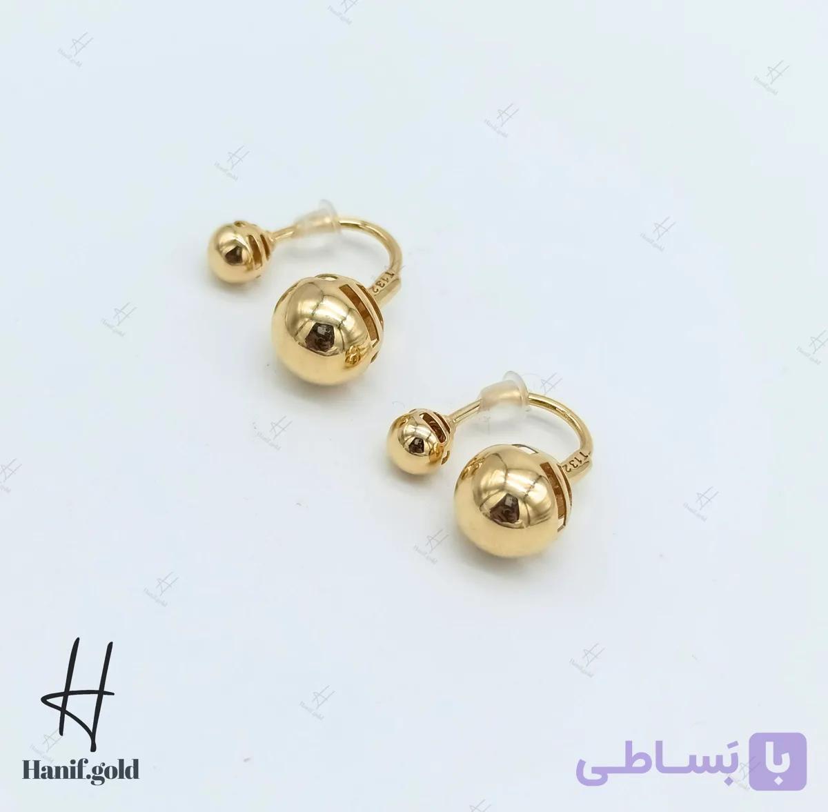 گوشواره طلای زرد دوبل اسپرلوس دایره — تصویر 1