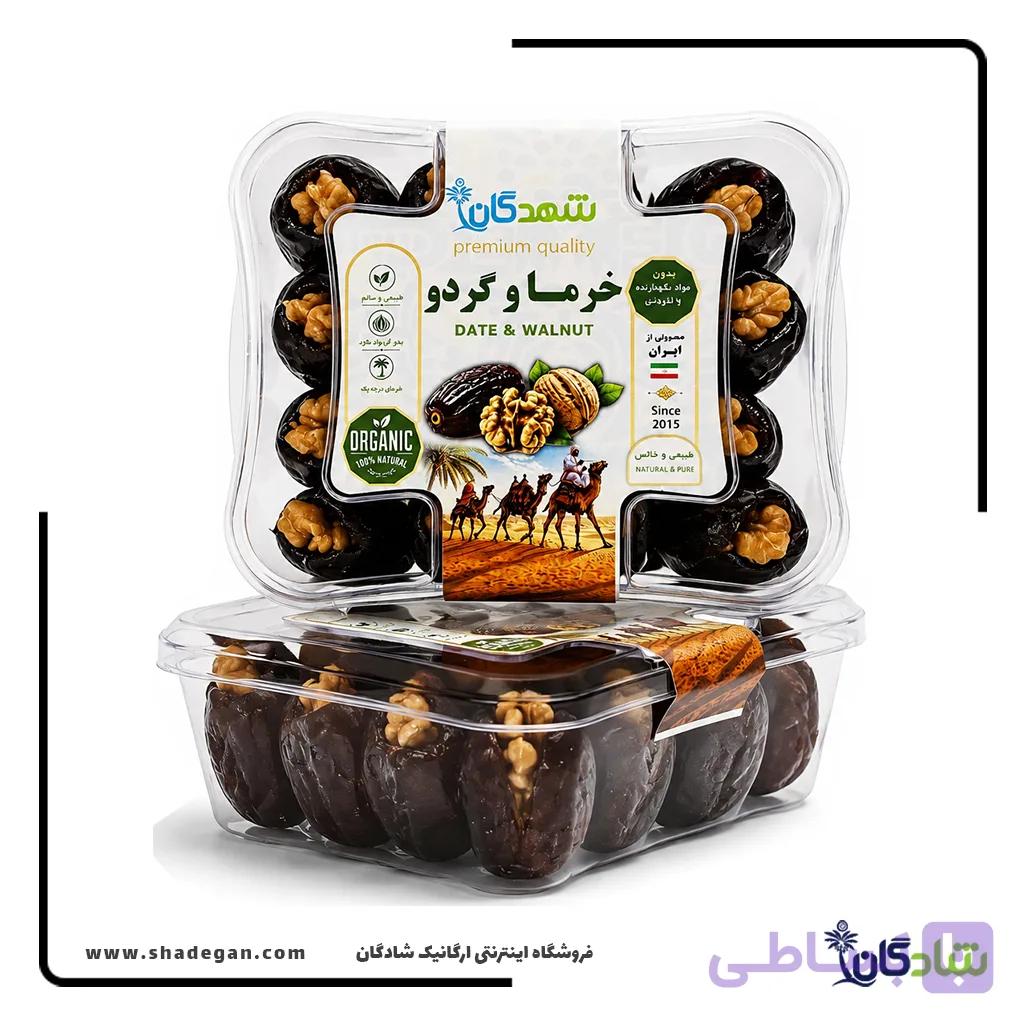 خرما و گردو شهدگان (ارگانیک و درجه یک) | قیمت خرما مغزگردو بازرگانی رحیمی — تصویر 1