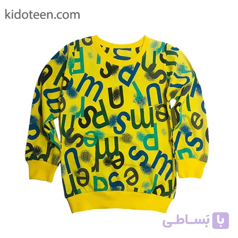 بلوز پسرانه آستین بلند طرح حروف انگلیسی — تصویر 1