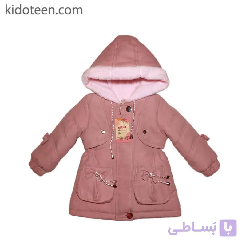 کت کلاه دار زمستانی دخترانه نما جلیقه — تصویر 1