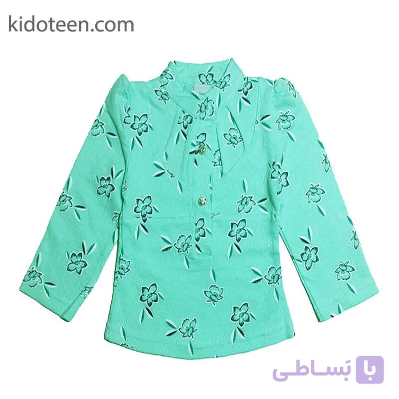 بلوز دخترانه نوزاد و کودک یقه دگمه دار — تصویر 1