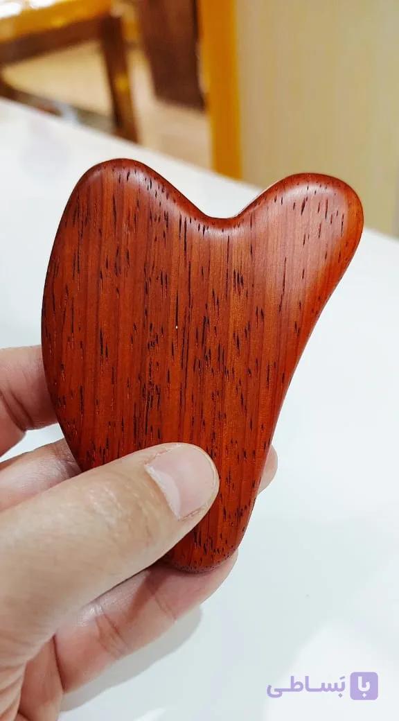 گواشا قلبی شکل رُز وود — تصویر 1