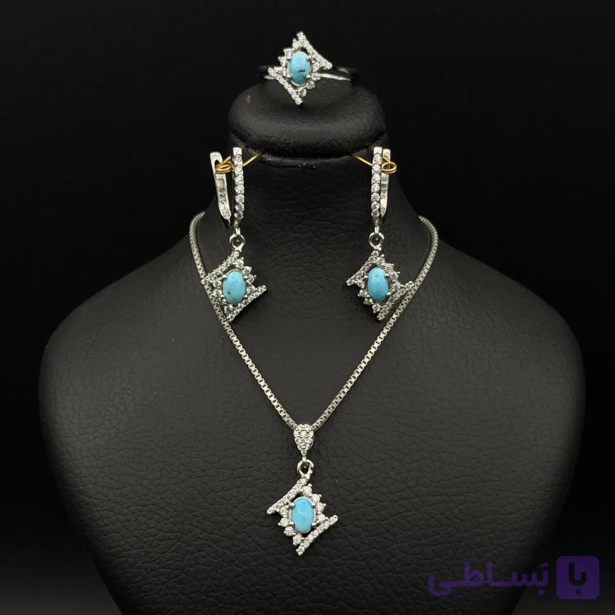 نیم ست فیروزه درجه یک اصل نیشابوری کد2730 — تصویر 1
