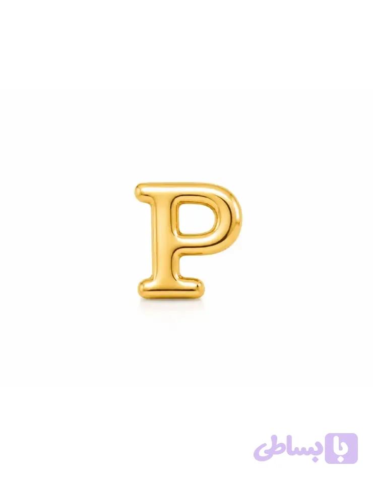 پلاک طلا حرف P مینیمال 021 — تصویر 1