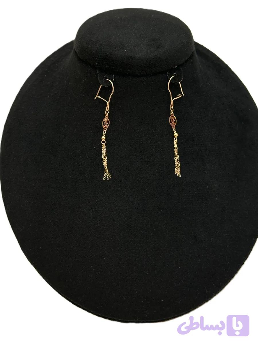 گوشواره طلا چنل آویزی — تصویر 1