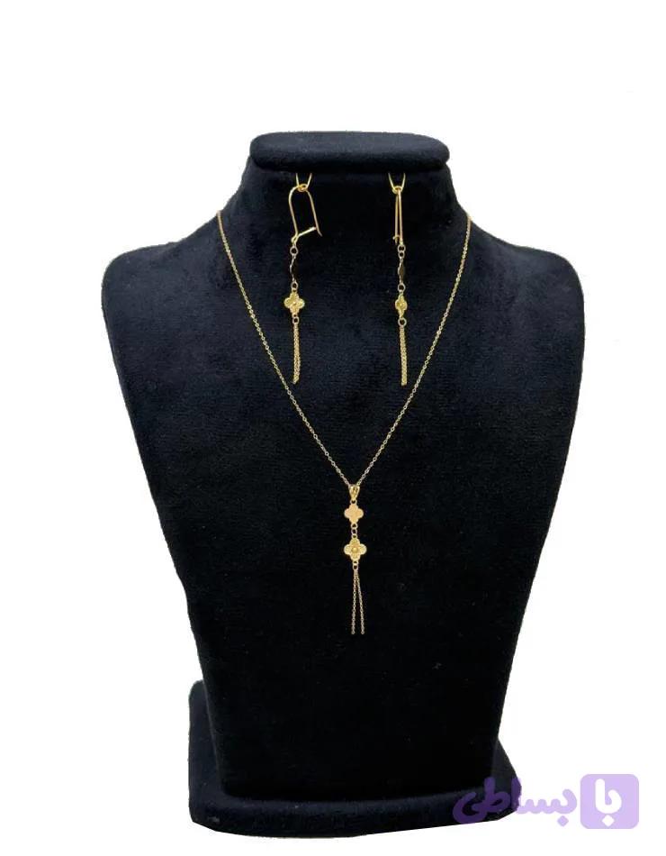 نیم ست طلا ونکلیف 2 گل اکسترا کد V9653