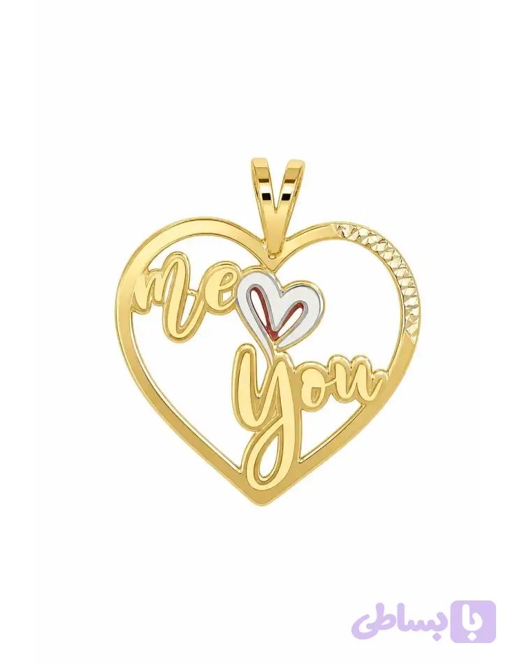 پلاک طلا قلب me & you-084