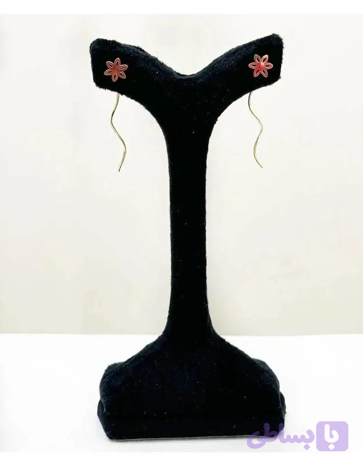 گوشواره طلا پیچی کرلی گل — تصویر 1