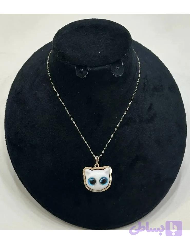گردنبند طلا گربه سفید
