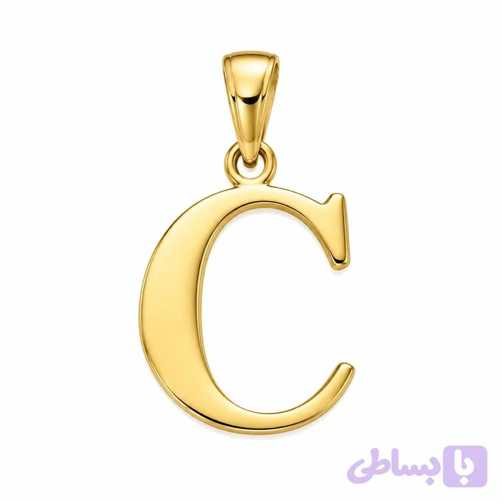 آویز طلا ۱۸ عیار مدل حرف c — تصویر 1
