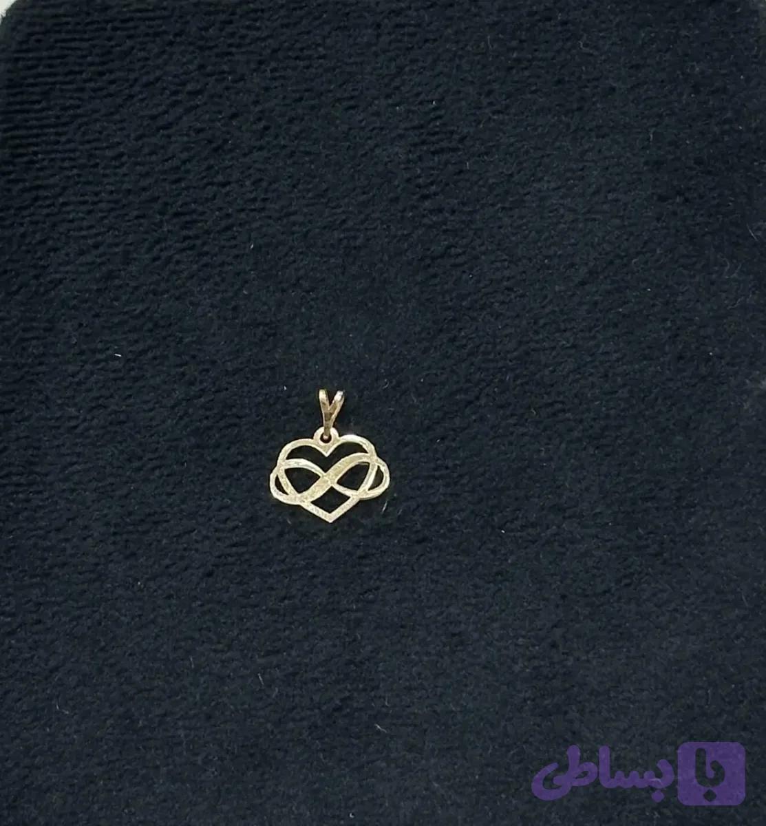 پلاک طلا قلب بی نهایت (کد 7Q1AJ)