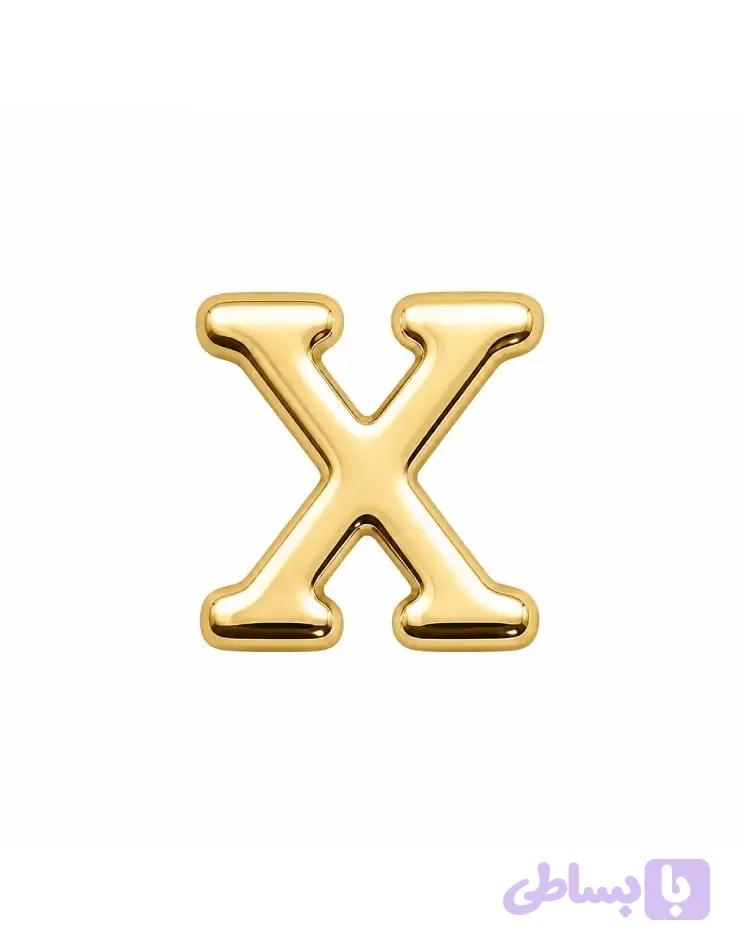 پلاک طلا حرف X مینیمال 021