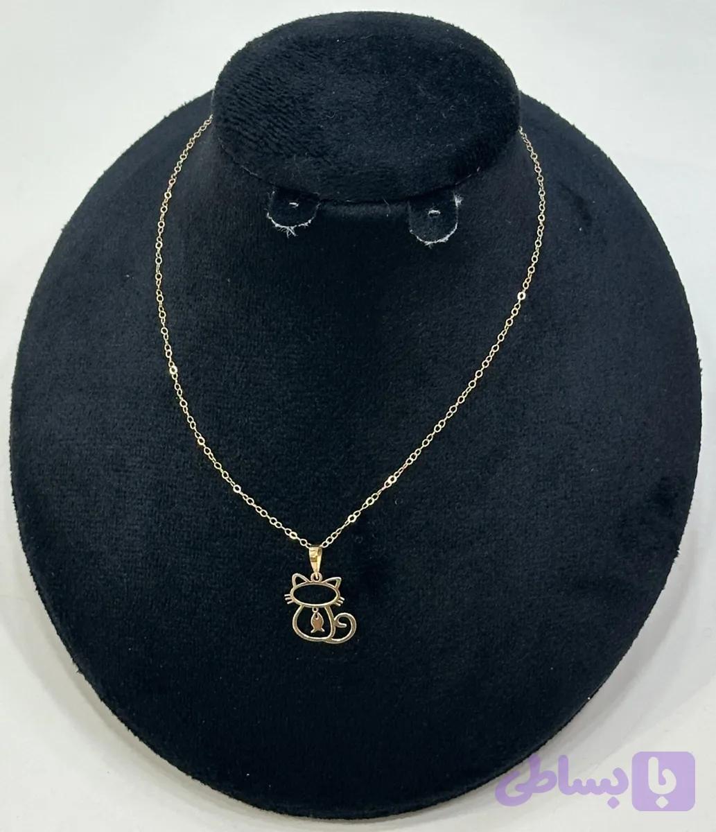 گردنبند طلا گربه و ماهی
