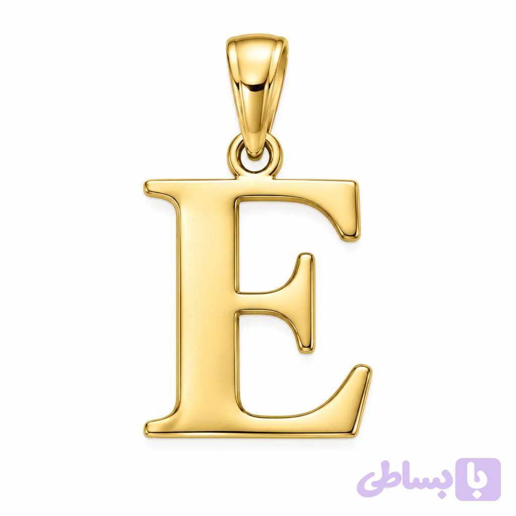 آویز طلا ۱۸ عیار مدل حرف e — تصویر 1