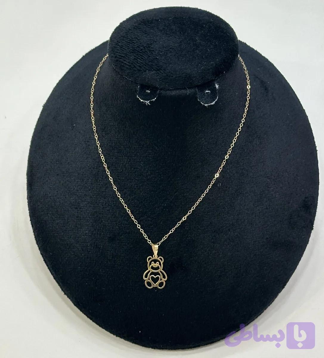 گردنبند طلا خرس قلبی