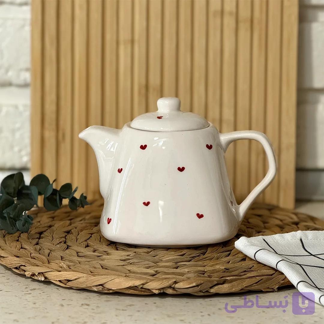 قوری سرامیکی قلبی — تصویر 1