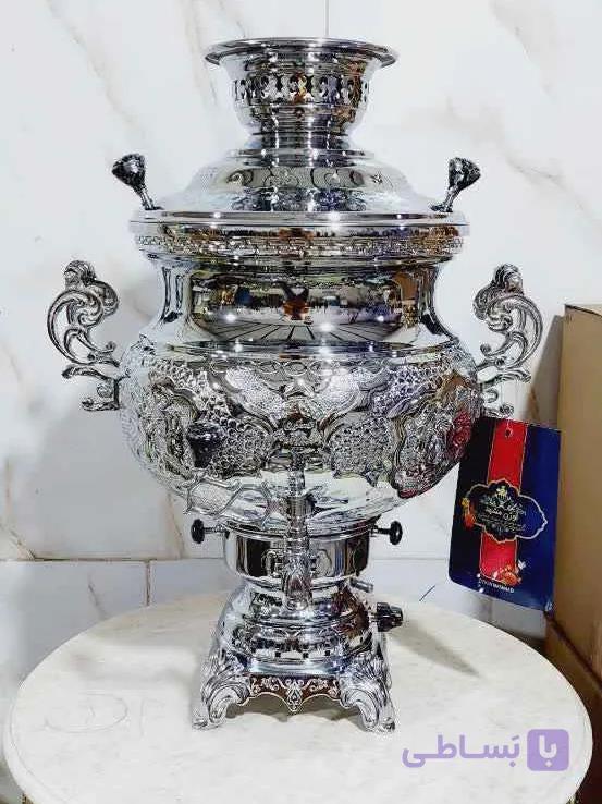 سماور ۱۲لیتری گازی مهسان برادران/طرحدار/ترموکوبل دار