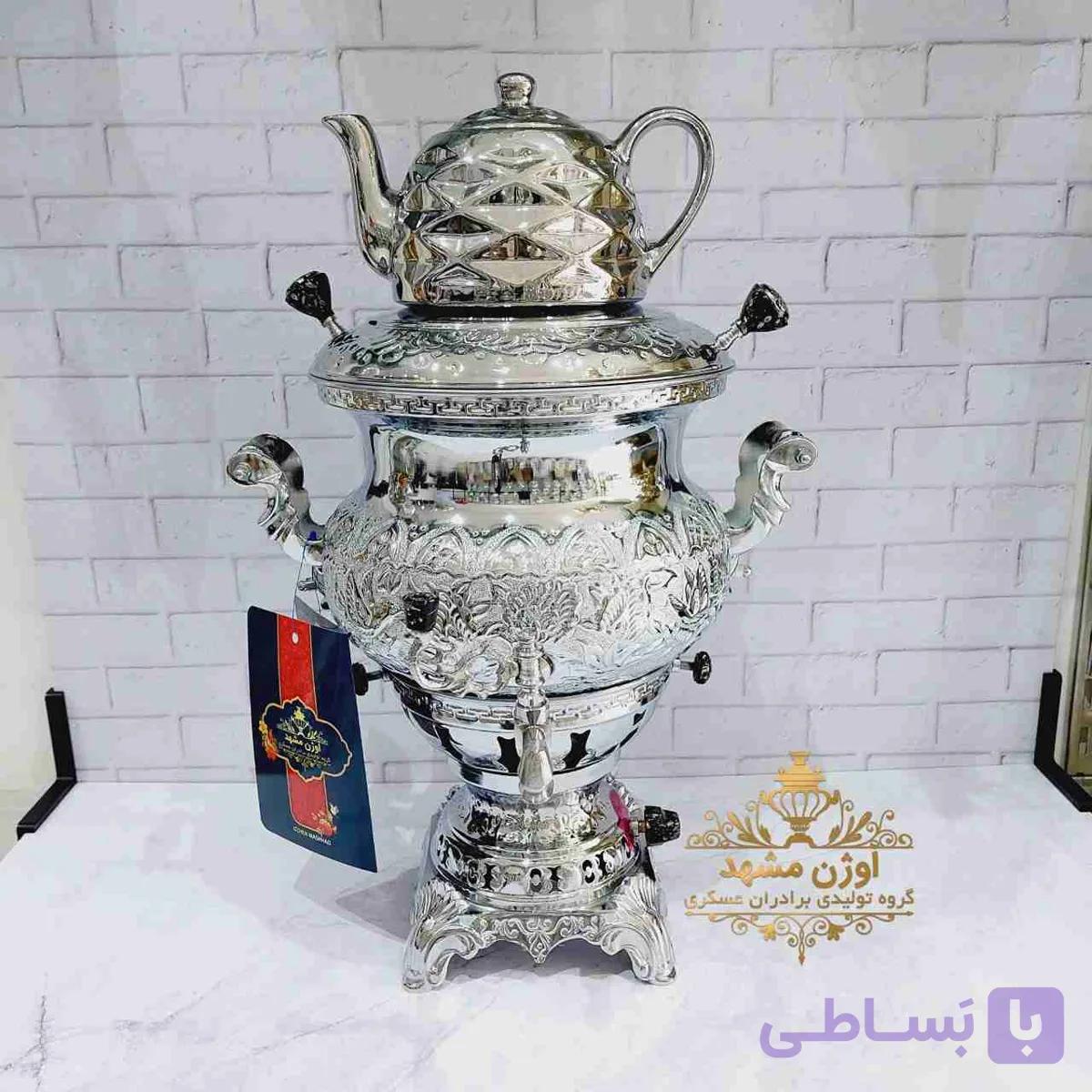 سماور سه کاره 8 لیتری سهند قلم زنی — تصویر 1