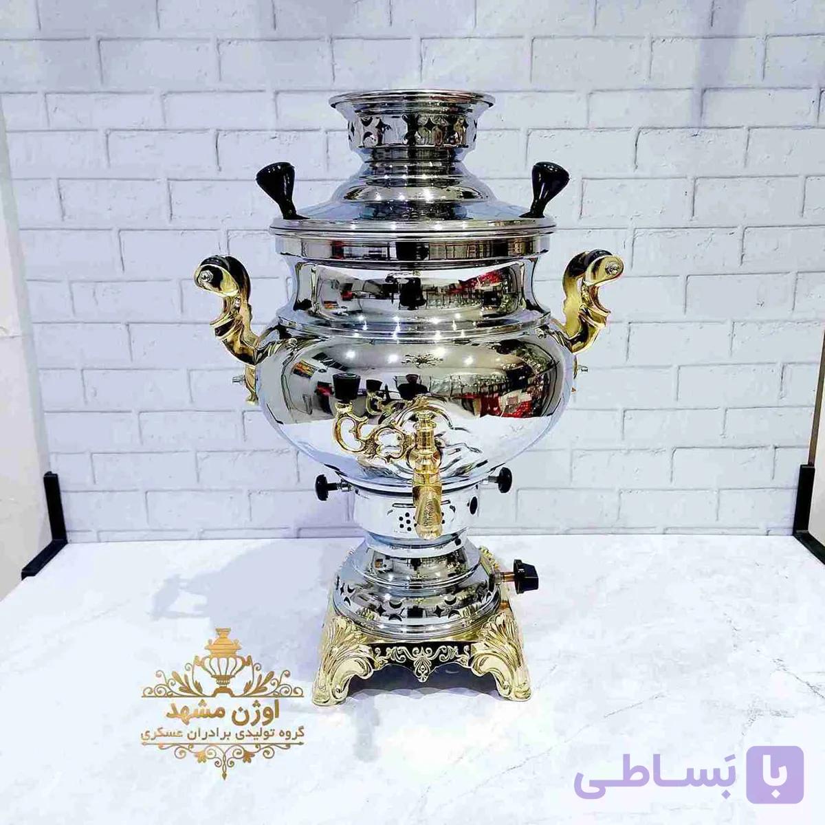 سماور گازی 6 لیتری آوا نیمه طلایی — تصویر 1