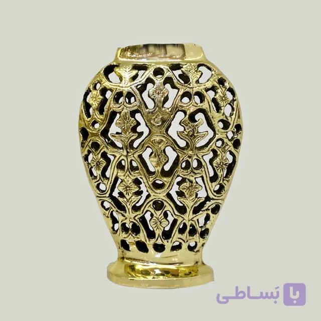 گلدان رومیزی توری مشبک کشیده برنجی