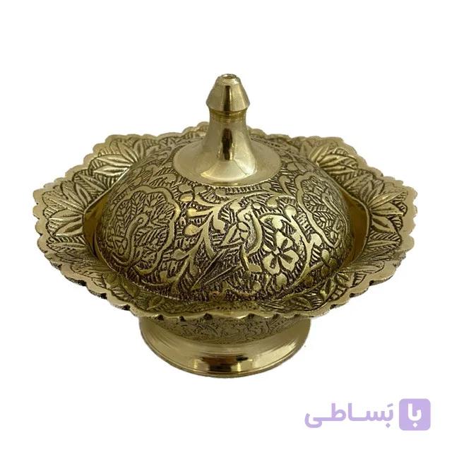 قندان کوچک لب هلال با طرح طاووس | زیبا و لوکس برای سرو شکلات و قند