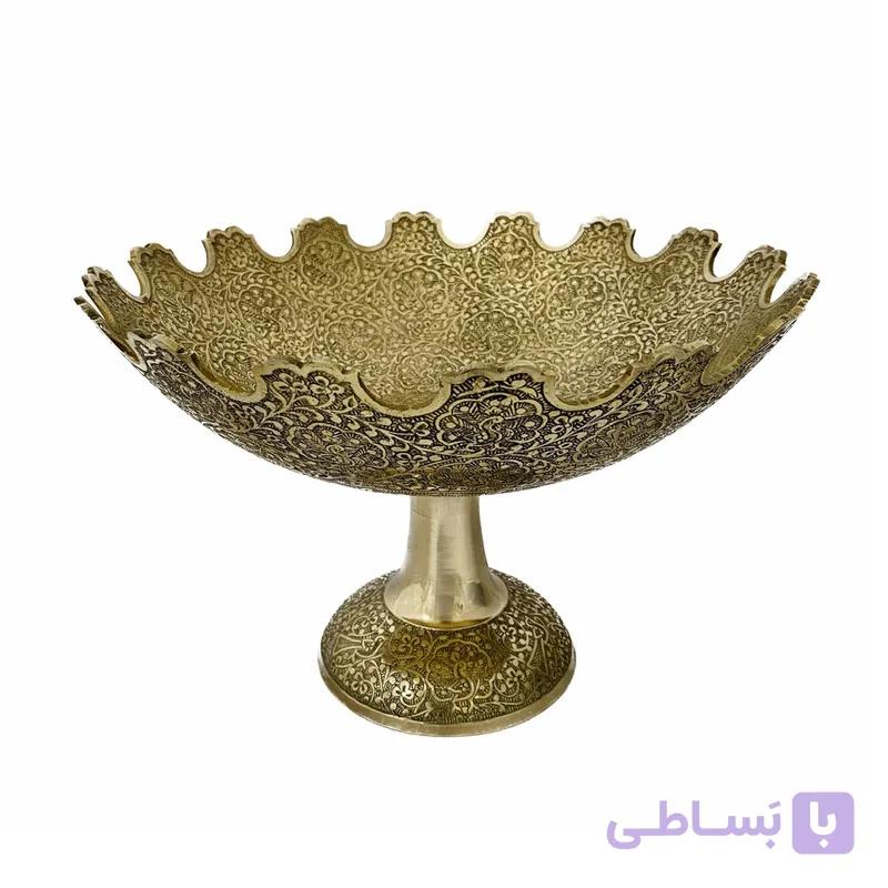میوه‌خوری برنجی لب قلعه و طرح طاووس 14 اینچ