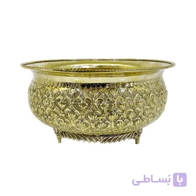 پیاله کاسه گل دار برنجی
