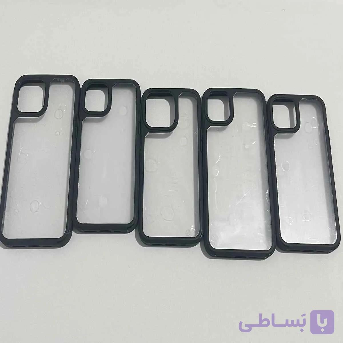 قاب گوشی ایفون ترند مدل اسکین شفاف دور مشکی — تصویر 1