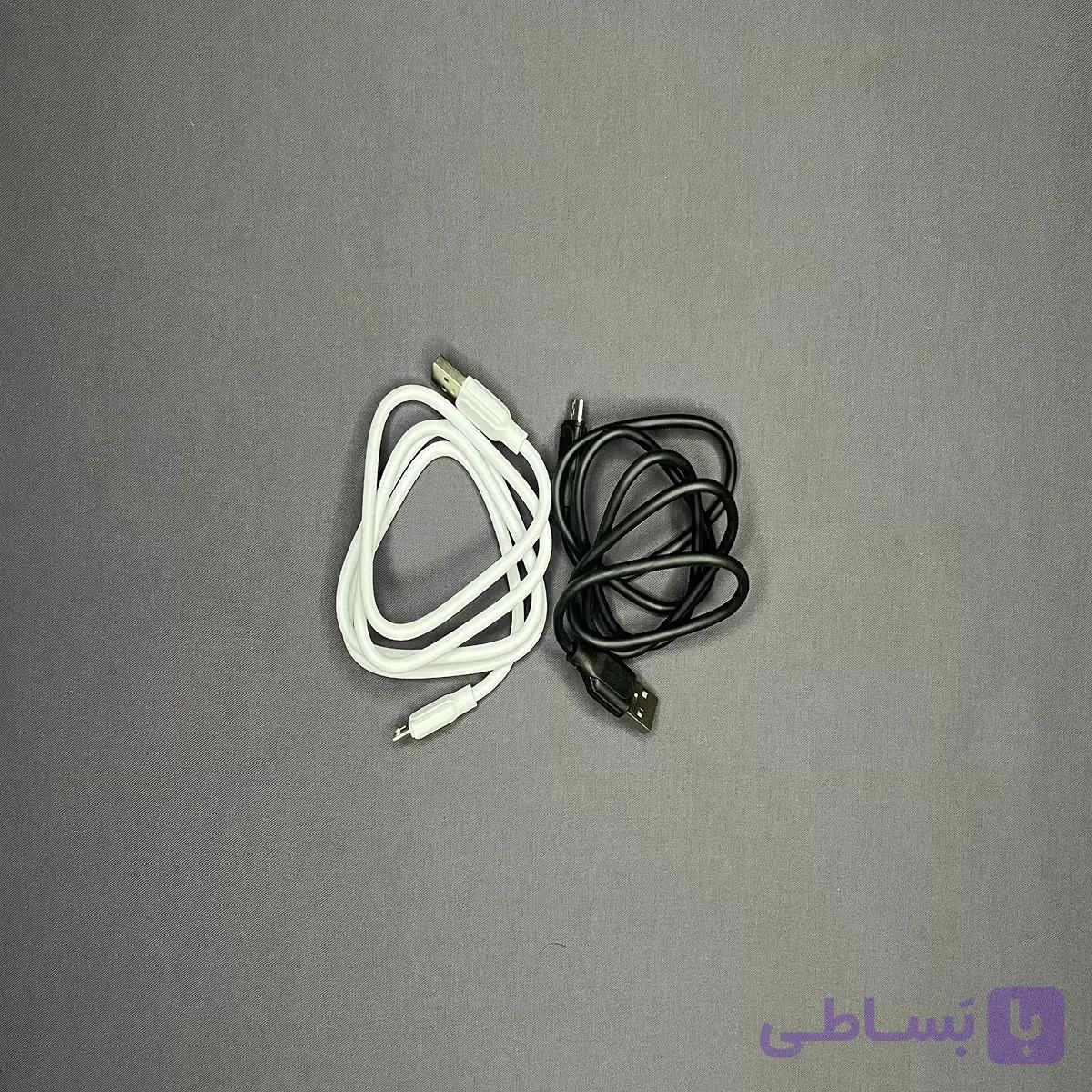 کابل شارژ میکرو یو اس بی سامسونگ- سیم شارژر میکرو یو اس بی شیائومی در رنگ های مشکی و سفید — تصویر 1