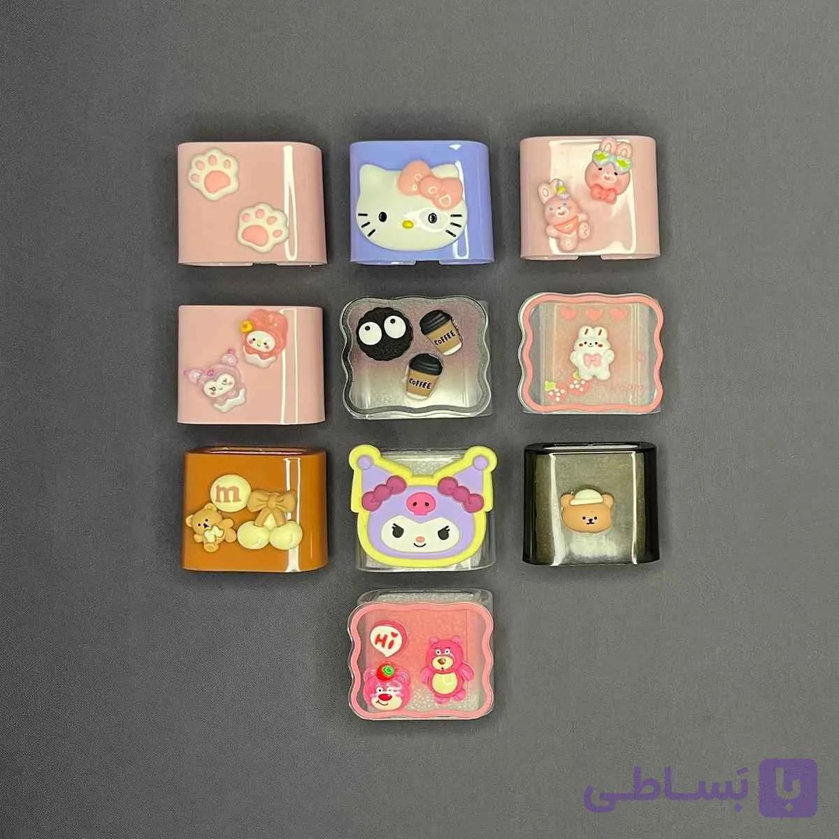 ست محافظ شارژر سامسونگ عروسکی- پک محافظ کابل شارژر 25 وات سامسونگ کریستالی با طرح های کیوت در رنگ های متنوع و جذاب — تصویر 1