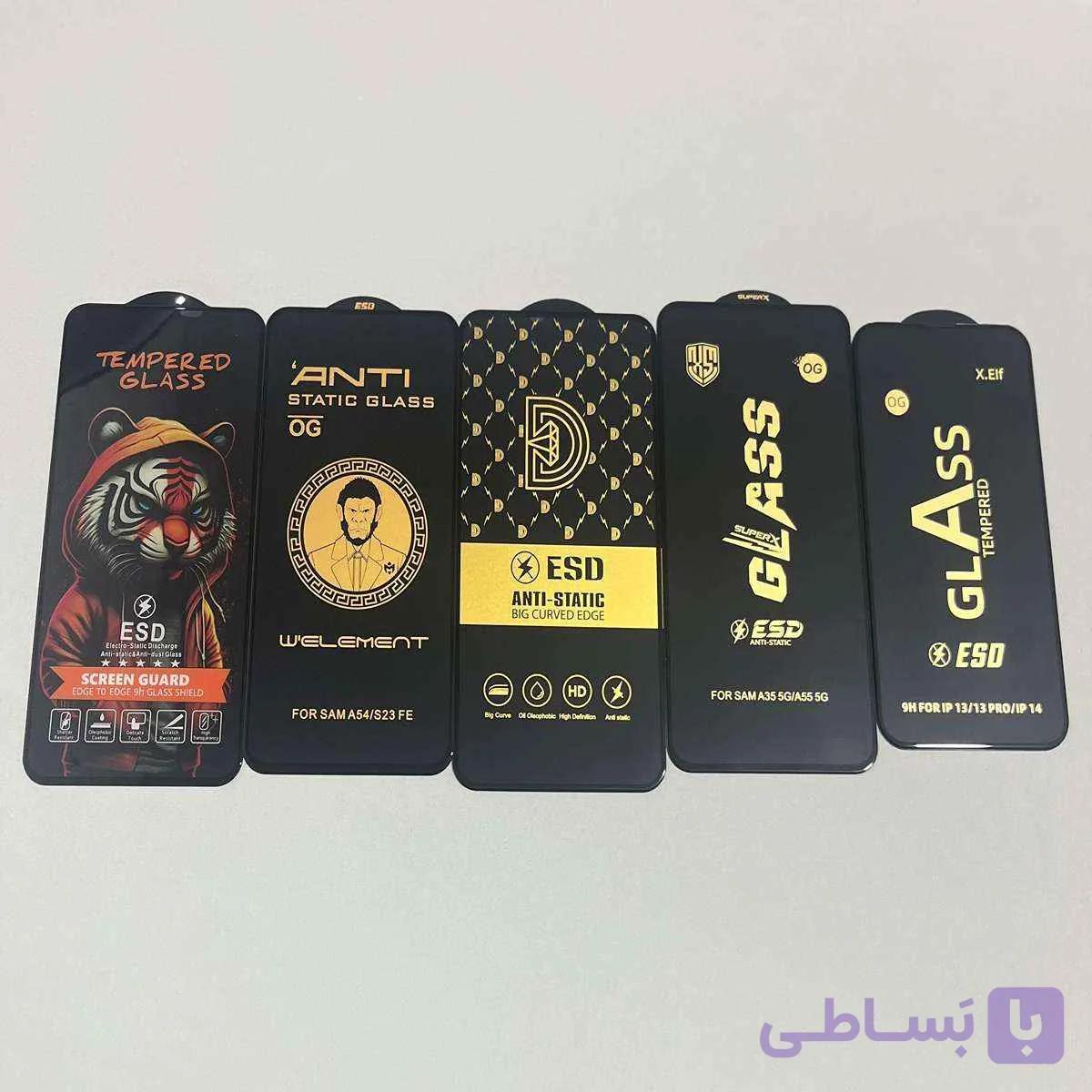 گلس گوشی موبایل ایفون، سامسونگ و شیائومی آنتی استاتیک و ضد لک و اثر انگشت — تصویر 1