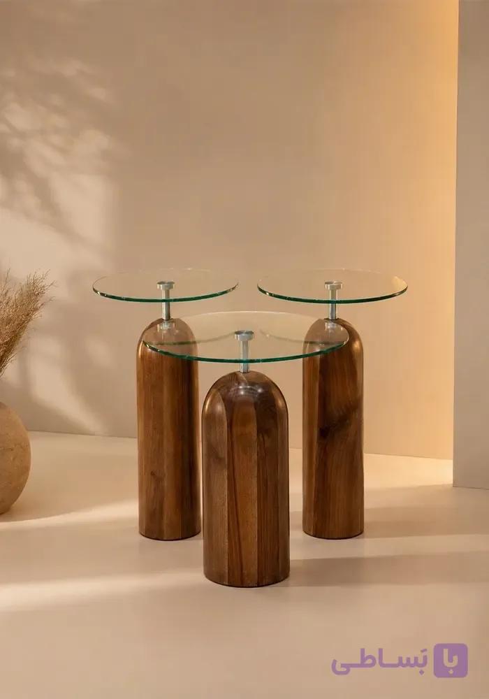 میز عسلی پایه گردویی — تصویر 1