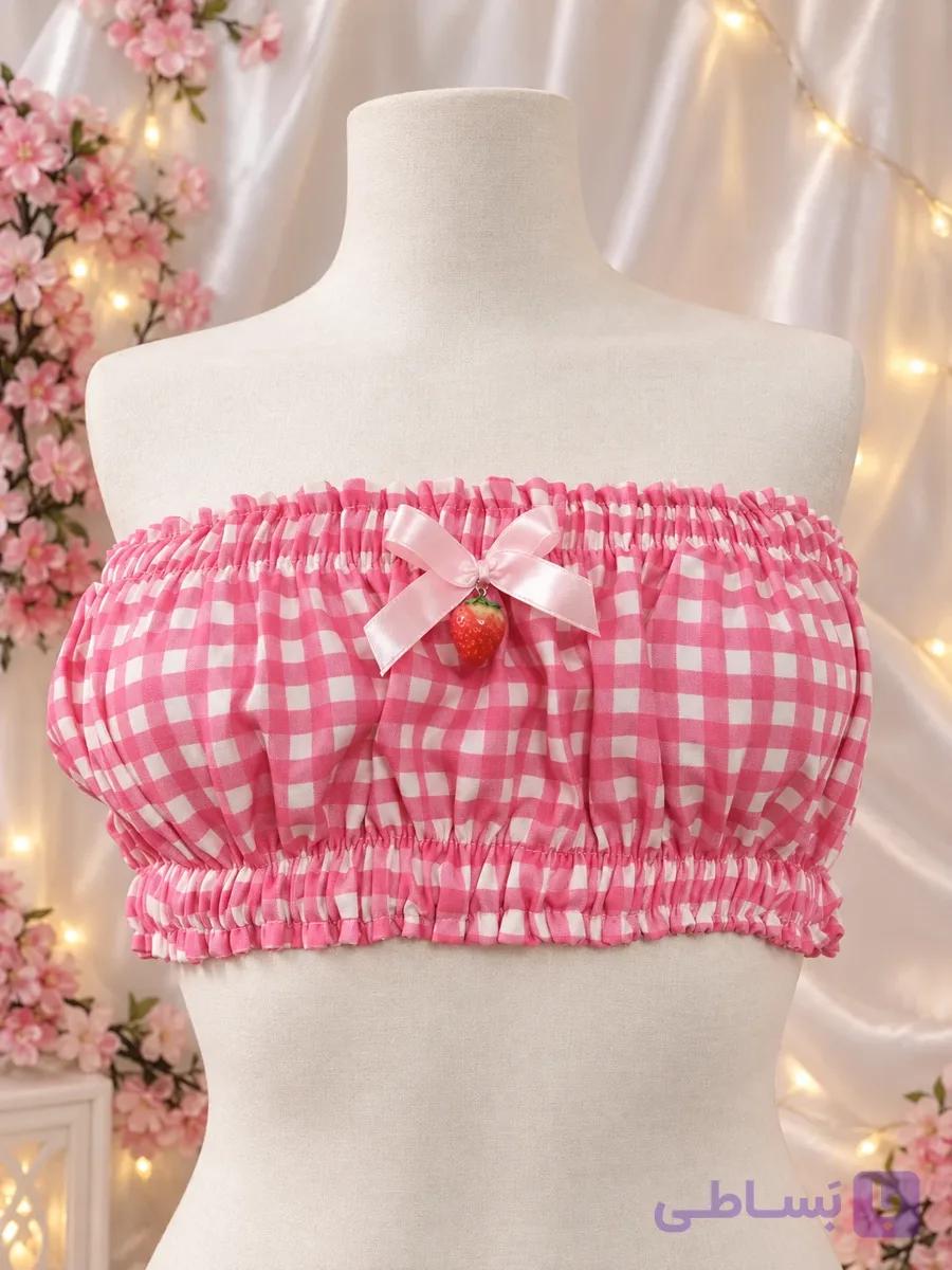تاپ دکلته توت فرنگی 🍓 کیفیت عالی ✅