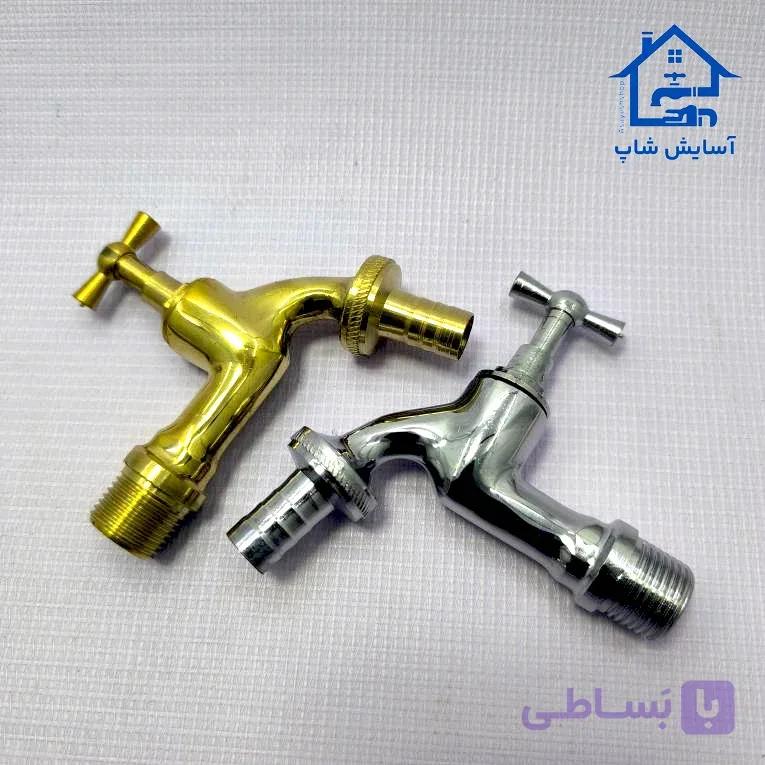 شیر حیاطی برنجی 1/2 طلایی و کروم شیبا — تصویر 1