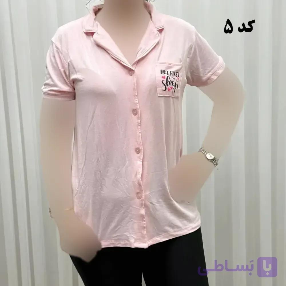 لباس خواب جلو باز وارداتی زنانه کد 1161 جنس اسپاندکس و پلی استر چهارفصل راحت تنخور سایز S M L — تصویر 1