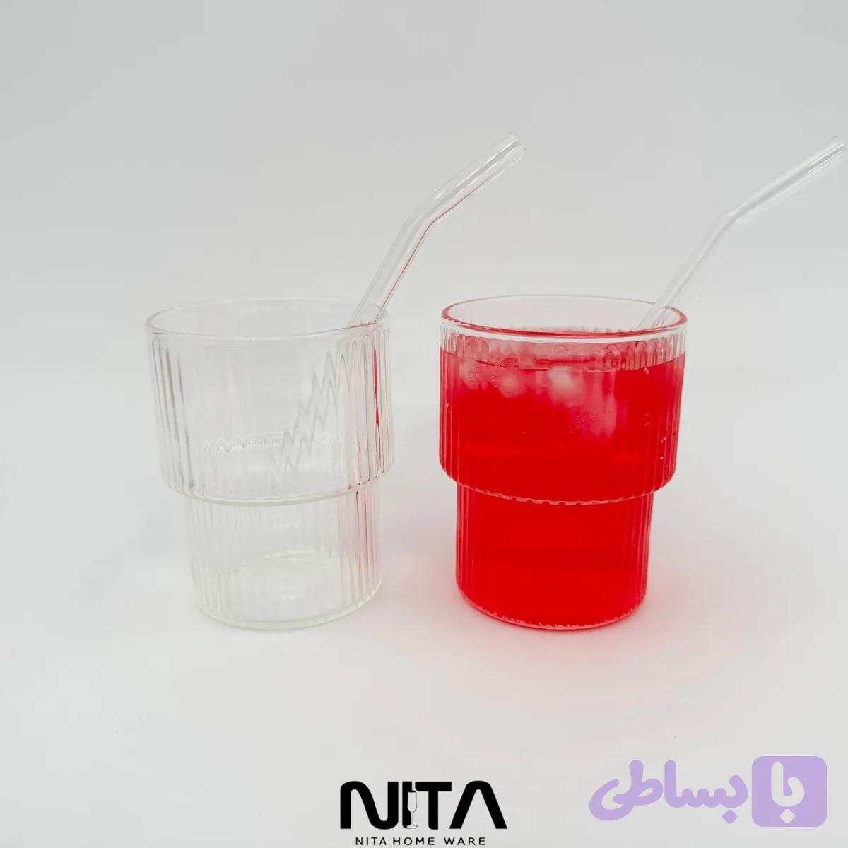 نیم لیوان دو طبقه مدل Vertical پیرکس — تصویر 1