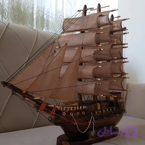 ماکت کشتی چوبی مدل تانیا طول ۵۵سانت ارتفاع ۳۸سانت