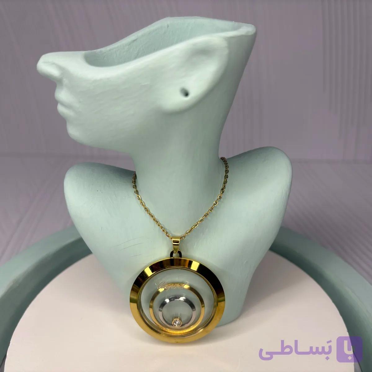گردنبند دایره و نگین