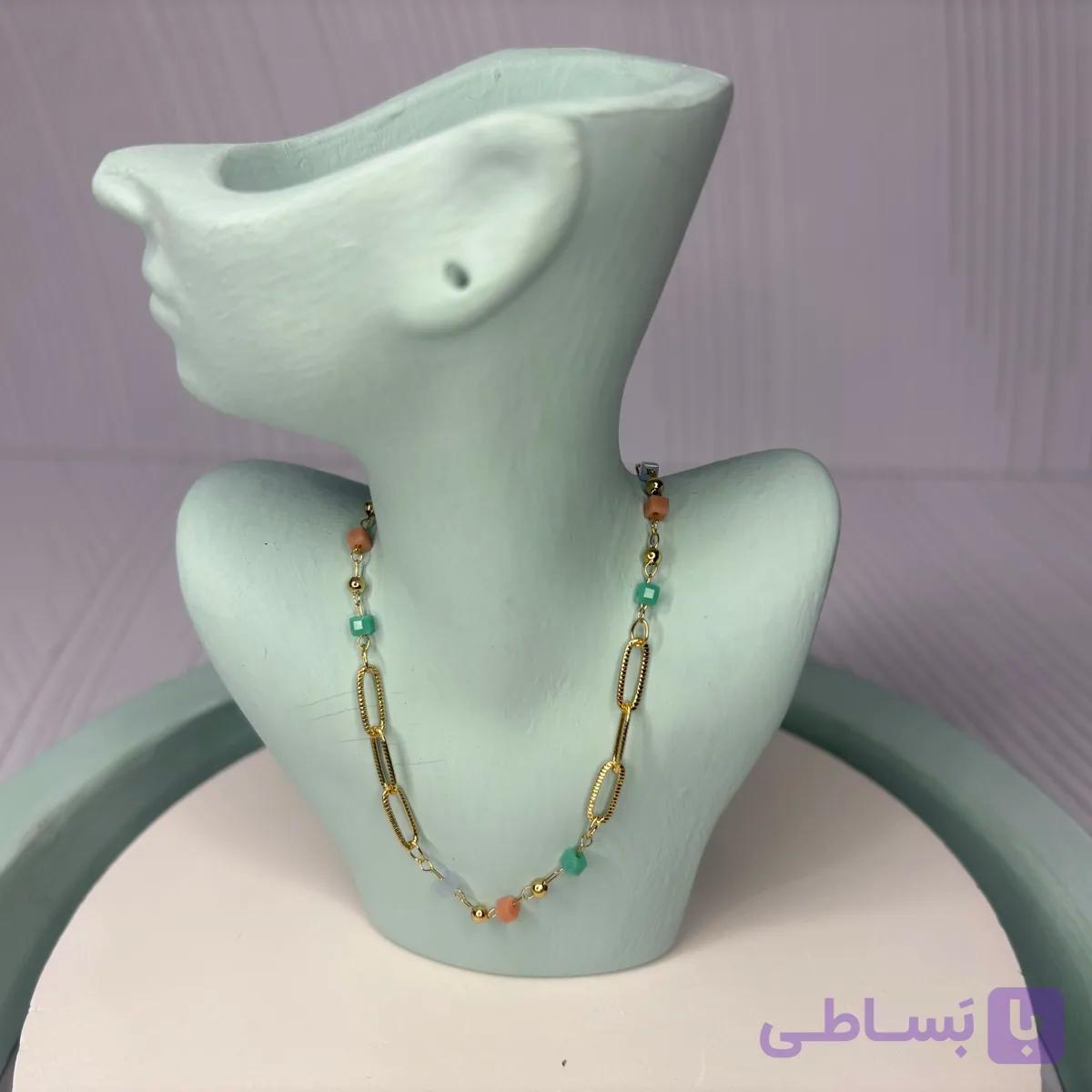گردنبند هرمس مهره رنگی