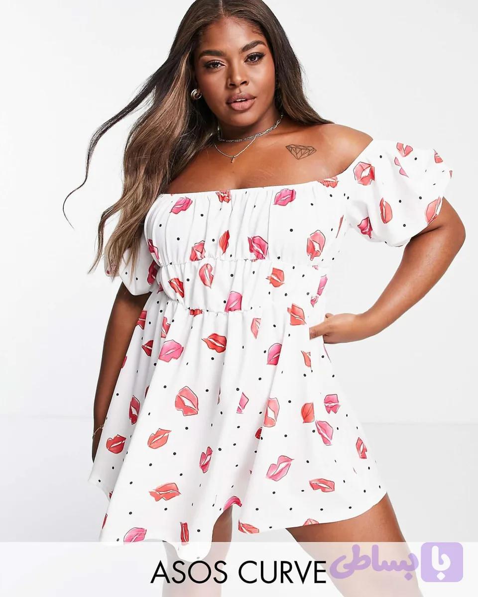 پیراهن lips تگدار برند asos — تصویر 1