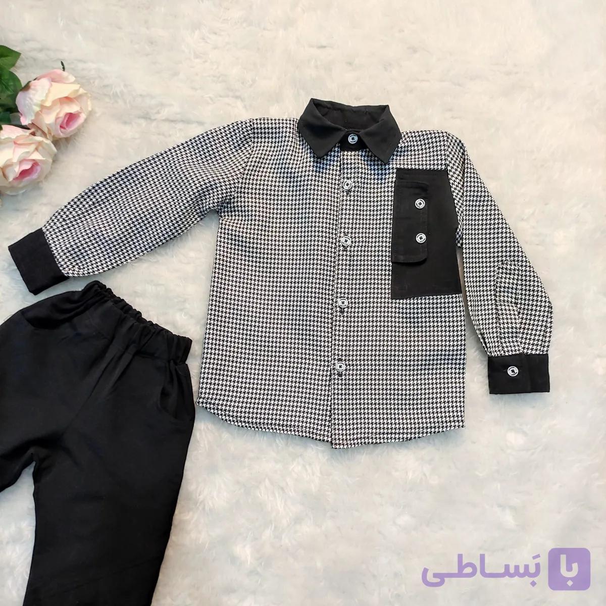 پیراهن شلوار بچگانه پسرانه مناسب پاییز کد 1020