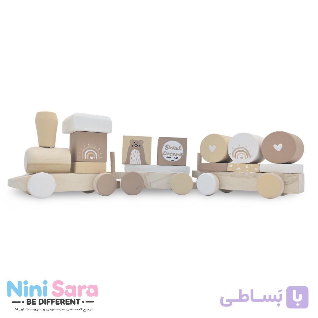 قطار چوبی جداشونده طرح گاردن اسباب‌بازی نوزاد