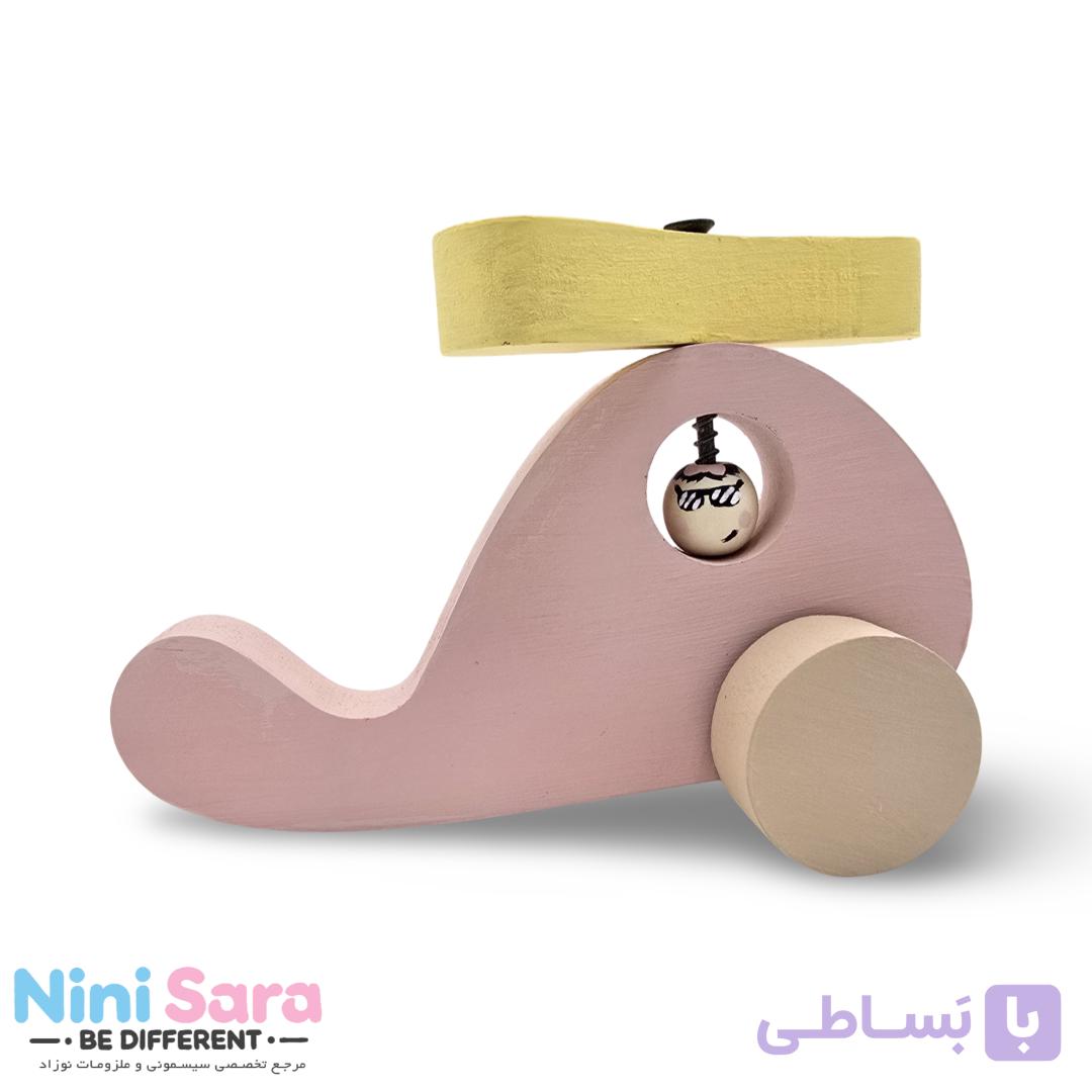 هلیکوپتر چوبی طرح فرشته خلبان عینکی اسباب‌بازی نوزاد