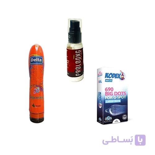 پک ضروری اتاق خواب ۳ | روان‌ کننده تحریکی + کرم تاخیری + کاندوم خاردار