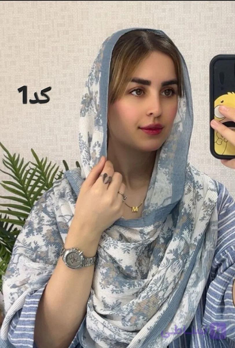 شال پلیسه چاپی طرح جنگل