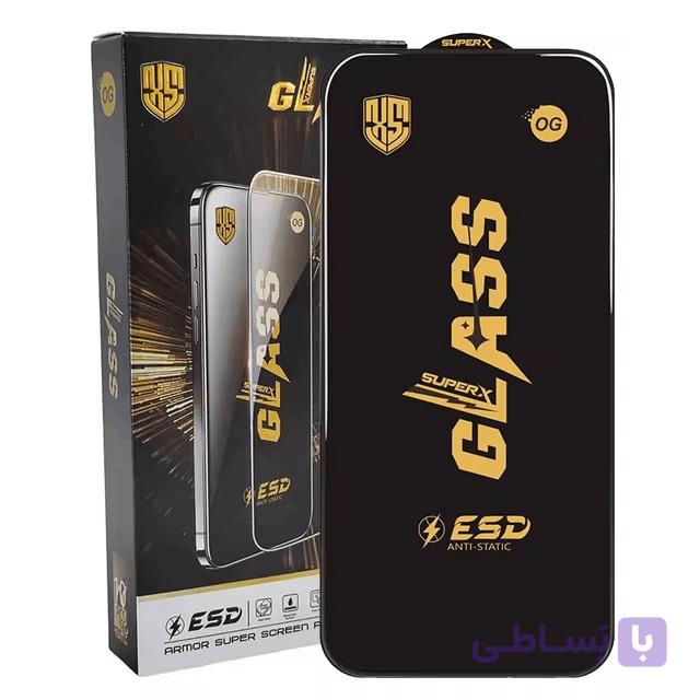 گلس (محافظ صفحه نمایش) آنتی استاتیک برند Super X OG مناسب برای گوشی های آیفون مدل IP 6plus / 7plus / 8plus