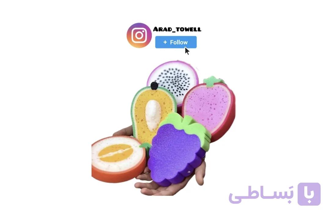 لیف اسفنجی طرح میوه مخصوص پوست حساس لایه بردار و مناسب کودکان(ارسال فوری با پست وتیپاکس)