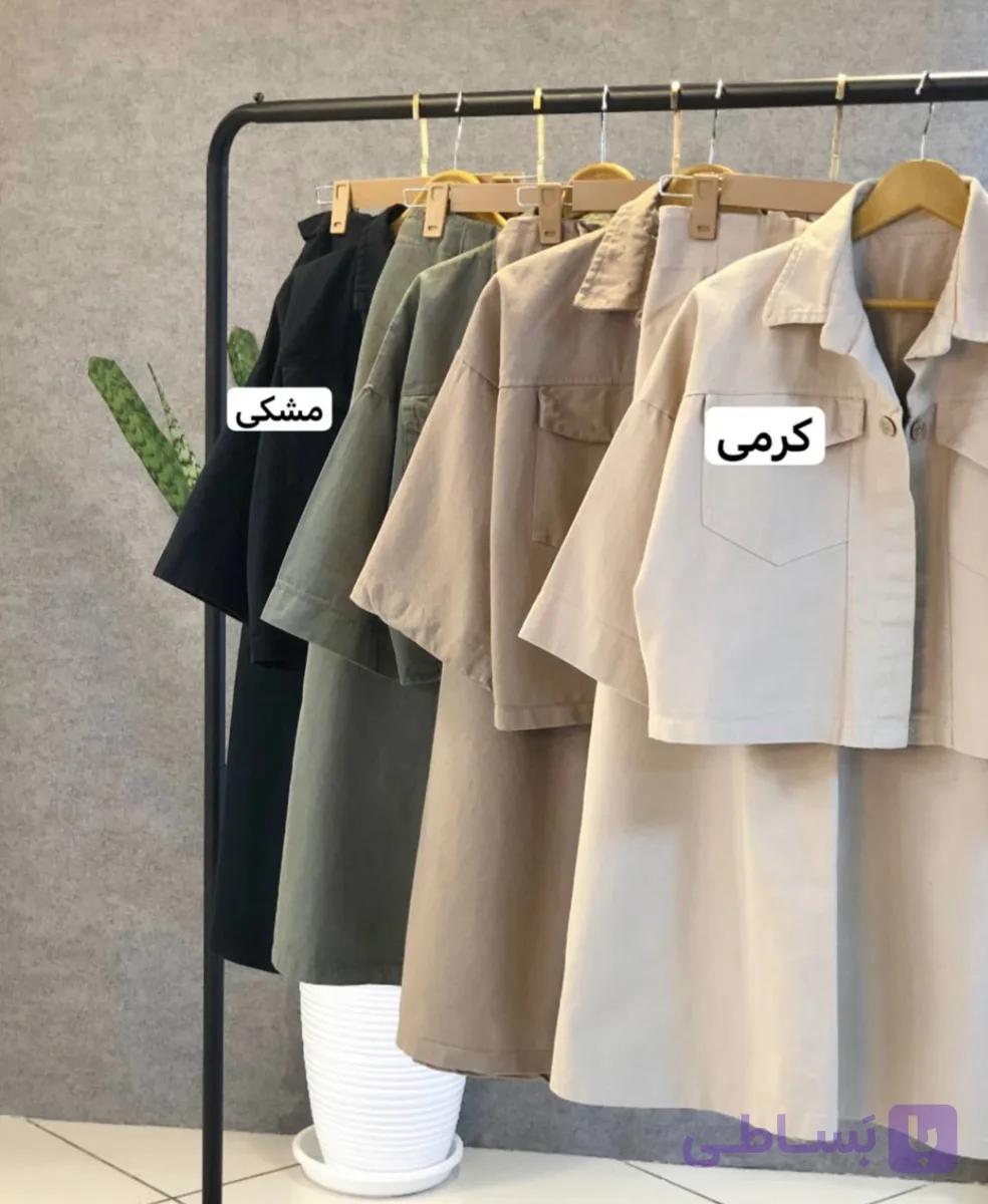 کت دامن کتان سنگشور شده