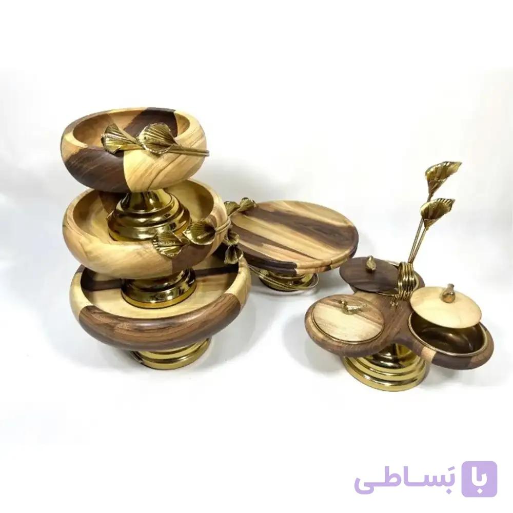 ست پنج پارچه خمره‌ای چوب و فلز طرح لیلیوم — تصویر 1