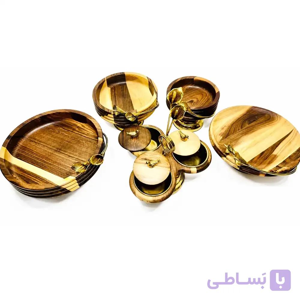 ست پنج پارچه دالبور‌دار چوب و فلز طرح لیلیوم — تصویر 1